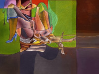 Luis Zárate (México, 1951), Composition, acrílico sobre tela, 45 x 38 cm., 1986